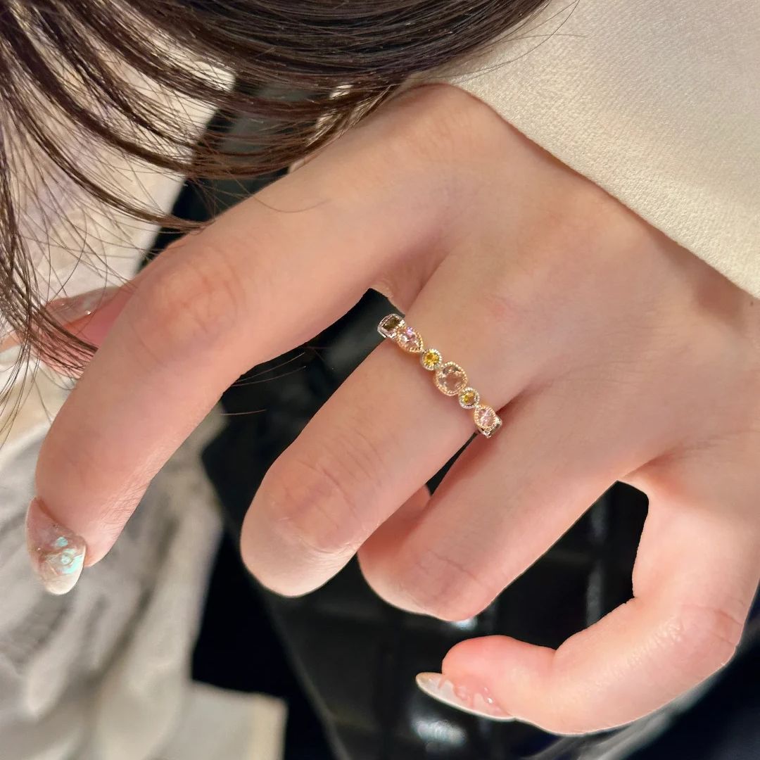 Unique Designer Ring With Coloured Diamonds For Women Luxury Style_voghion.com