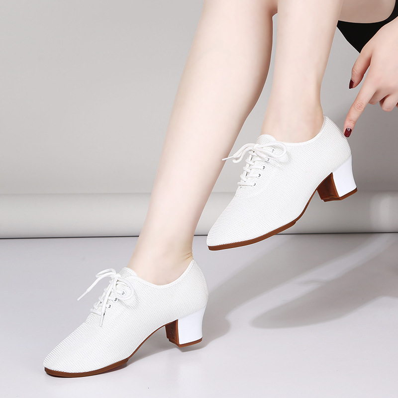 Mesh Dance Shoes Latin Dance Shoes Adult Women's Mid-heel Soft-soled Teacher Shoes Friendship Modern Dance Shoes Square Dance Mesh Dance Shoes Latin Dance Shoes Adult Women's Mid-heel Soft-soled Teacher Shoes Friendship Modern Dance Shoes Square Dance