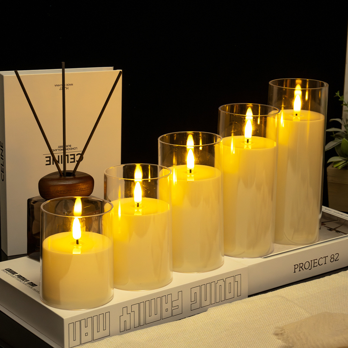 LED velas electrónicas concierto de velas decoración guión matar la luz de la atmósfera luz de la noche de Navidad vela de control remoto