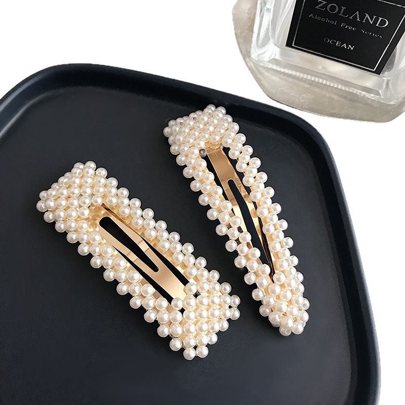 Perla imitación de cabello de perla frente de pelo de borde rotura clipbb clip red rojo tarjeta de cabello 2025 nuevo toque de clip