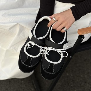 Functional wind! Casual Colorblock Shallow Mouth Mary Jane Shoes Women's 2025 Summer New Sports Style Platform Ballet Shoes