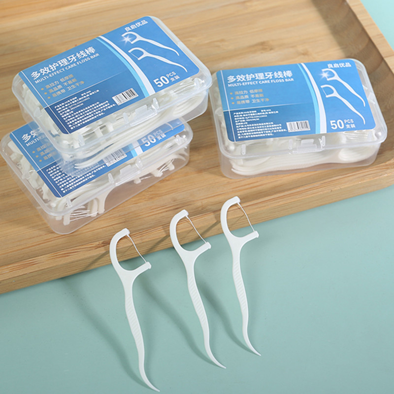 [0.01 yuan 200 hilo dental] palo de hilo dental ultrafino desechable palillos de dientes de cuidado oral de hilo dental de alta elasticidad
