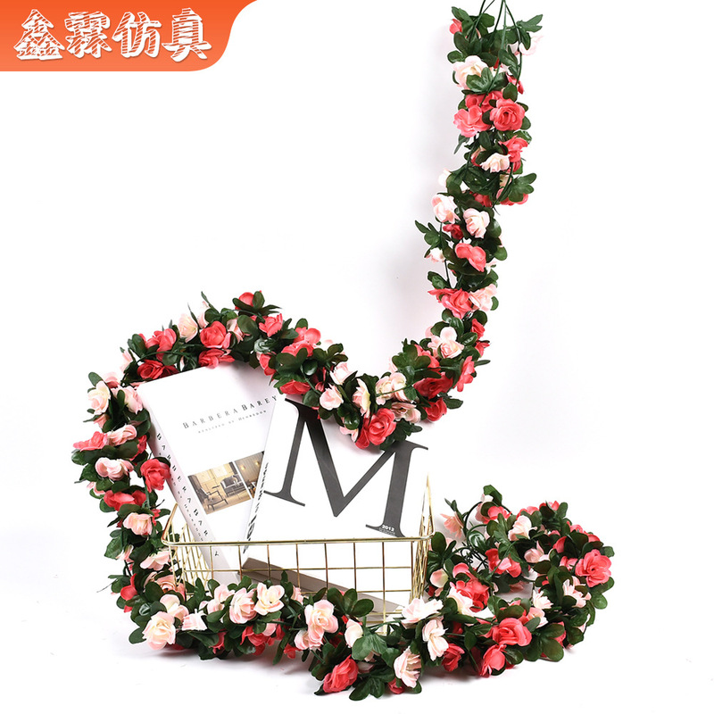 Artificial Flower Rose Vine Door Decoration Fake Flower Artificial Flower Air Conditioning Winding Light String Flower Foreign Trade Amazon Cross-Border Artificial Flower Rose Vine Door Decoration Fake Flower Artificial Flower Air Conditioning Winding Light String Flower Foreign Trade Amazon Cross-Border