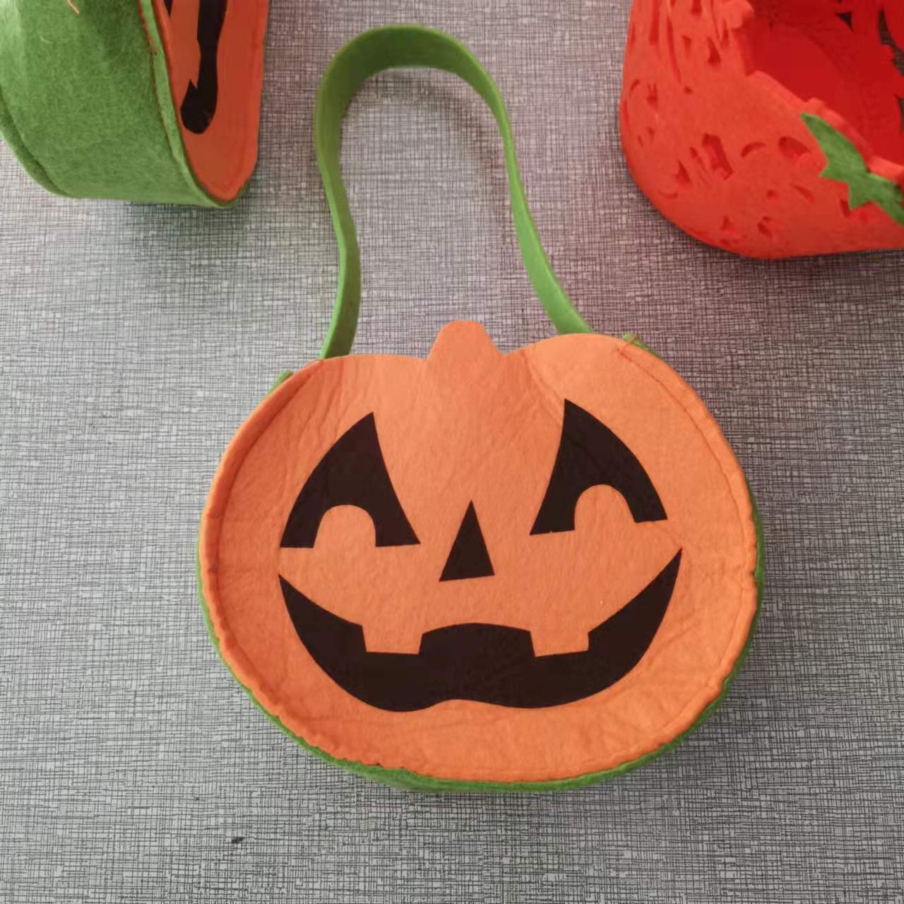 Bolsa de Dulces de Calabaza de Halloween de Tela Portátil para Niños