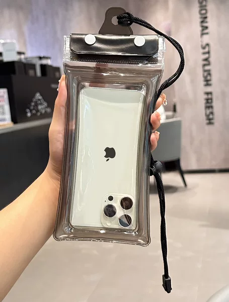 Cross-border Three Sealed Mobile Phone Waterproof Bag with Touch Screen, Swimming Air Bag, Rafting Halter, Waterproof Mobile Phone Case, Transparent