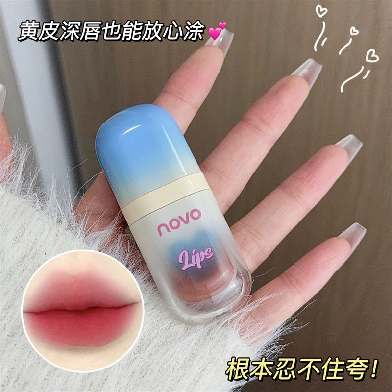 彩妆NOVO绒雾棉感唇泥 丝绒雾面哑光素颜显白学生款平价日常口红