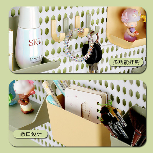 No punching household hole board wall dormitory kitchen bathroom wall rack shelf wall hanging storage rack partition
