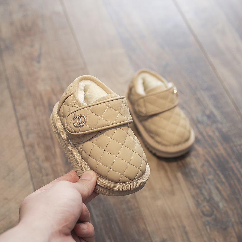 Winter low children's solid color keep warm small boots