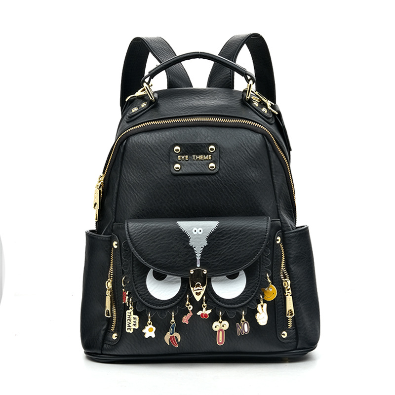 Mujeres de gran capacidad suave PU mochila de viaje práctico sentido de diseño de nicho unisex neutro 2795 #