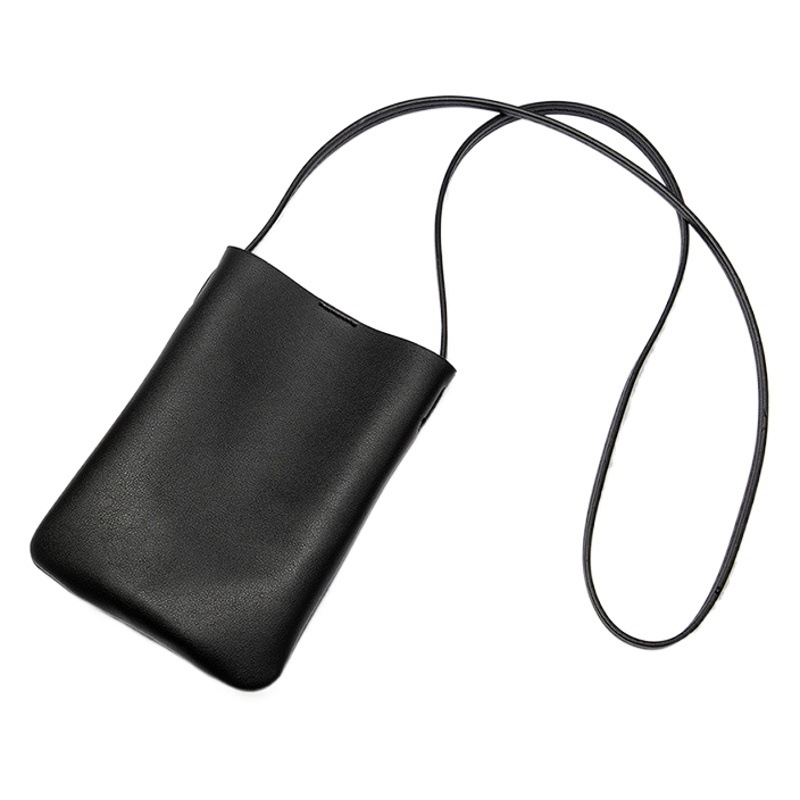 New Lightweight Walking Bag Made of Soft Leather, Mini Drawstring Bag, Fresh Style Crossbody Bag, Handbag