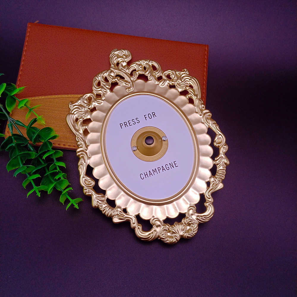 Timbre de Puerta Francés de Metal Nuevo, Decoración Creativa para Sala de Estar, Timbre Inalámbrico Vintage Color Champán