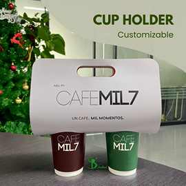 一次性纸杯加厚牛皮纸杯带盖杯托定l制奶茶纸杯咖啡纸杯外卖打包