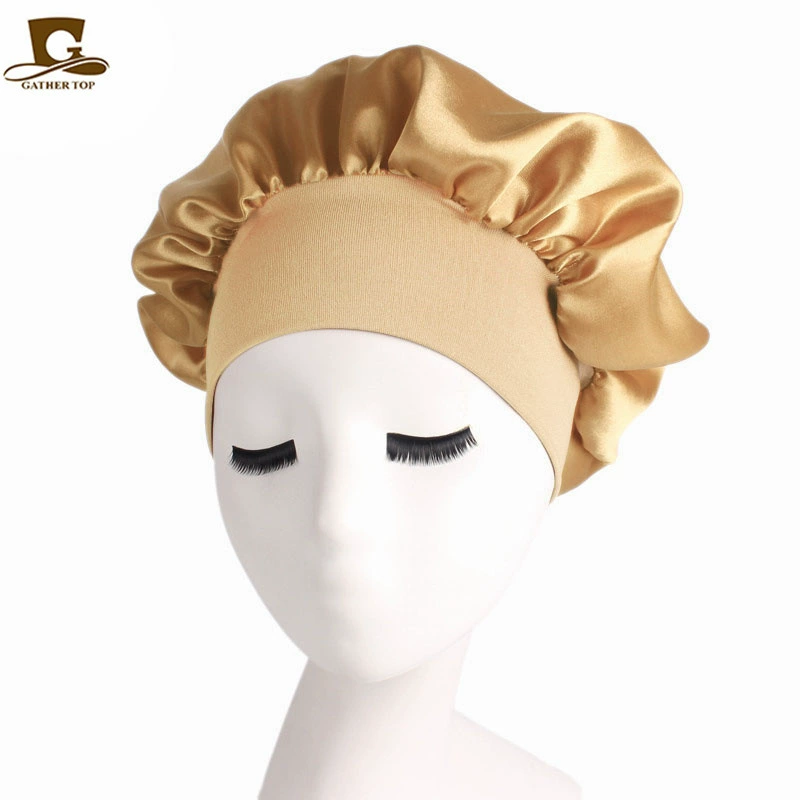 Sleeping Hat TJM-301 — Wide-Edge High-Elastic Ladies Hair Care Cap, Satin-Look, 56–58 cm