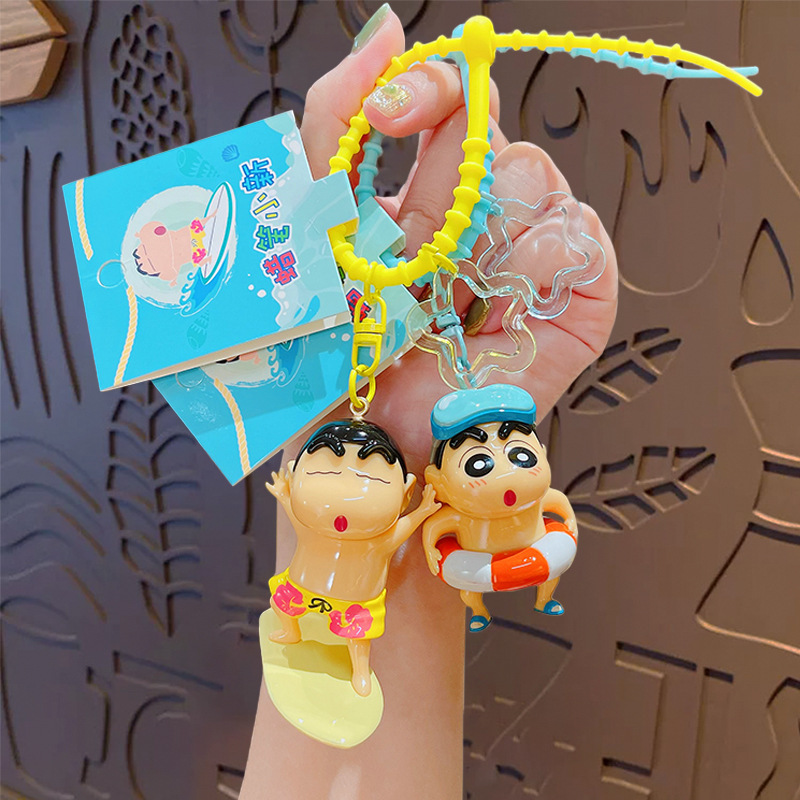 Genuine Crayon Shin-Chan Series Colorful Keychains Cute Cartoon Creative Student School Bag Pendants Small Gifts Wholesale