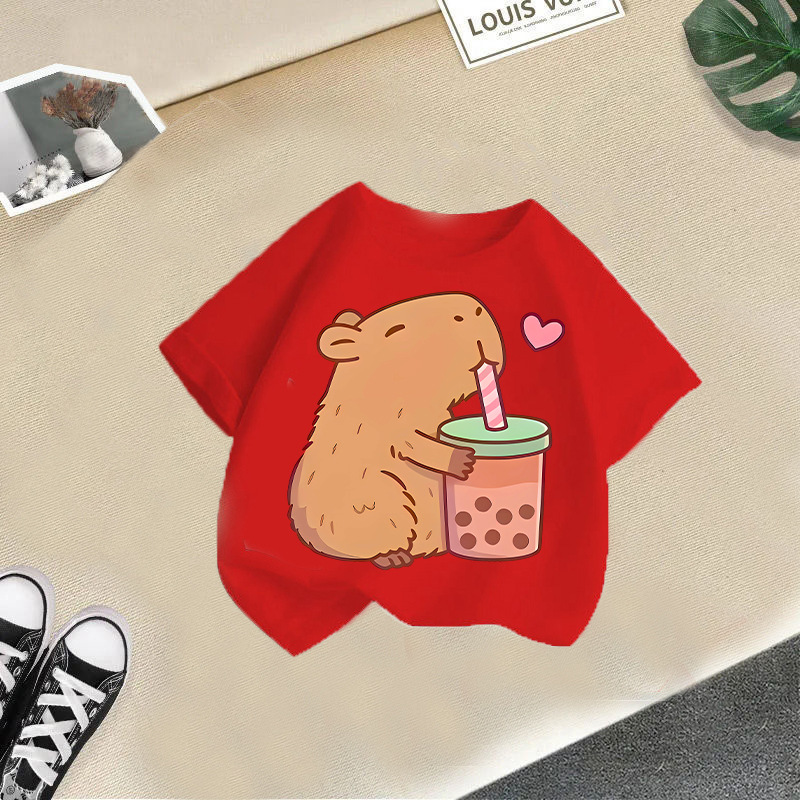 2025新型夏男女児童半袖アニメプリントtシャツ女子カジュアル上着国境を越えた子供服対外貿易ブーム