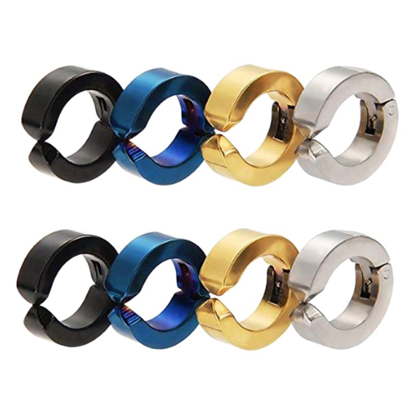 Korean Style Fashionable Titanium Steel Student Non-Pierced Ear Clip Earrings Wholesale Personalized Trendy Men Black Magnet Stone Earrings for Men