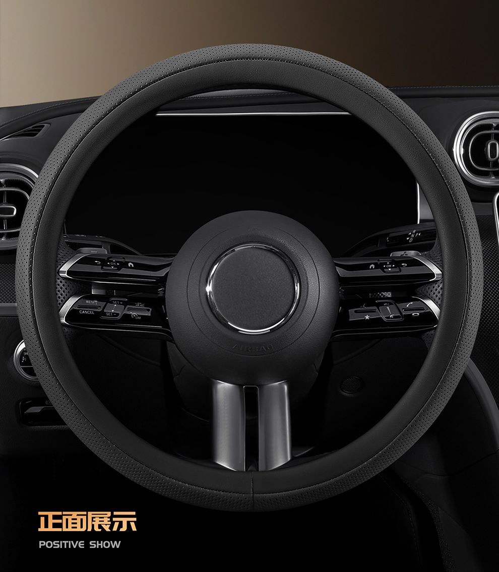 New car steering wheel cover for women, suitable for all seasons, made of leather, cute, non-slip, sweat-absorbent, breathable, cross-border wholesale