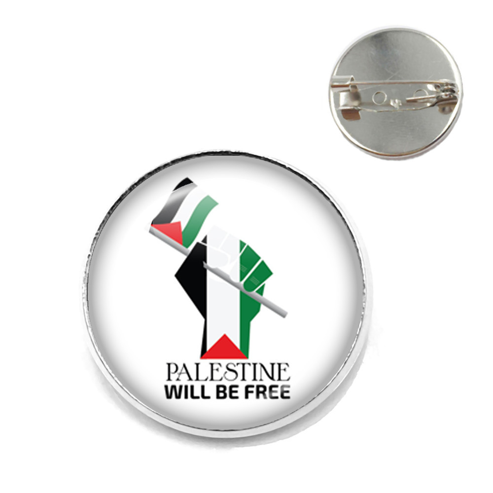 Transfronterizo pin bandera palestina vidrio personalidad arte insignia broche accesorios hombres mujeres broche