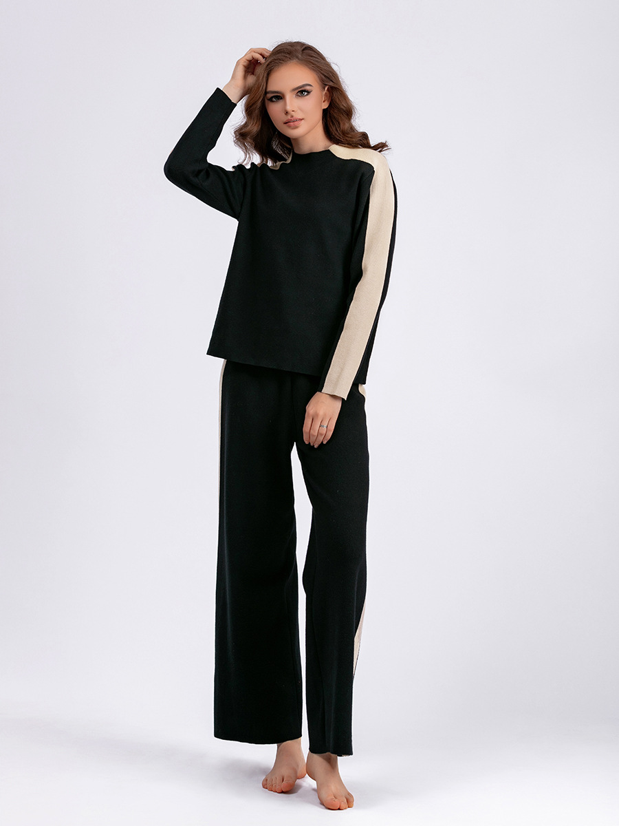 Daily Women's Simple Style Color Block Core Spun Yarn Viscose Fiber Pants Sets Pants Sets display picture 1