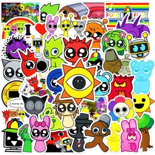 60 Rhythm Box Stickers Water Cup Waterproof Computer Account Stickers Incredibox Plush sprunki
