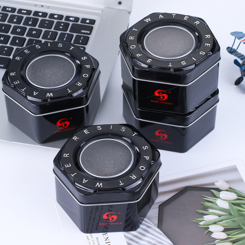 简约透明礼品盒 批发零售石英电子表展示盒 礼物包装装饰手表铁盒详情图3