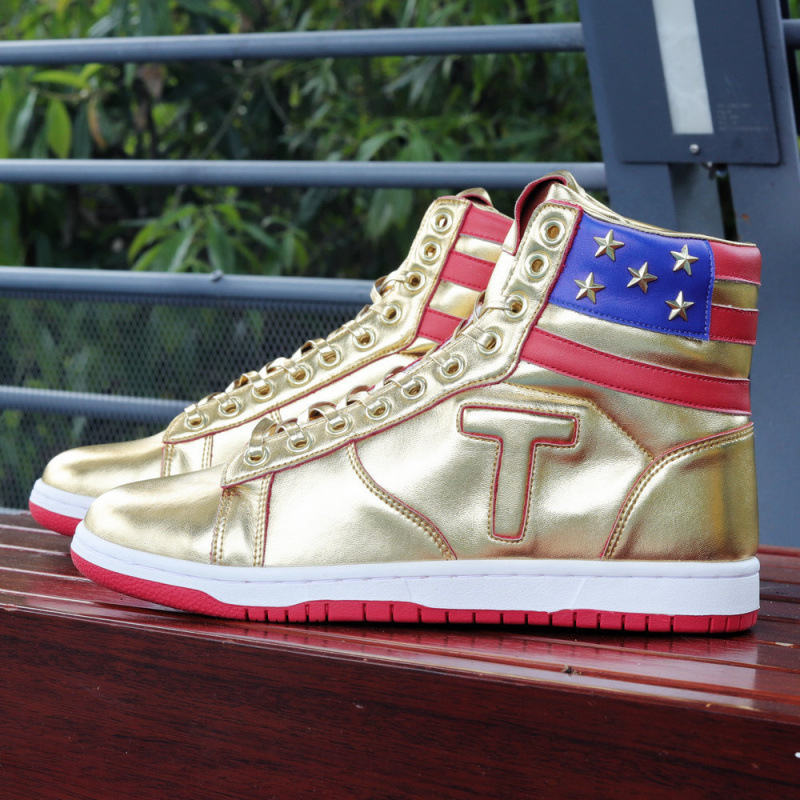 【Never Give Up】Men's 2024 New Letter T-Shaped Sneakers, Gold High-Top Basketball Shoes, Trendy 【Never Give Up】Men's 2024 New Letter T-Shaped Sneakers, Gold High-Top Basketball Shoes, Trendy