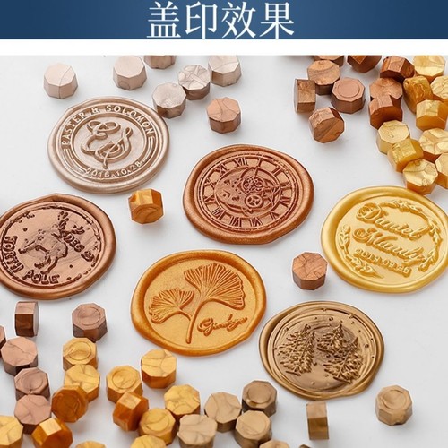 Octagonal 76-color fire paint wax beads pearlescent envelope seal retro fire paint seal sealing wax mixed color 50 capsules bag