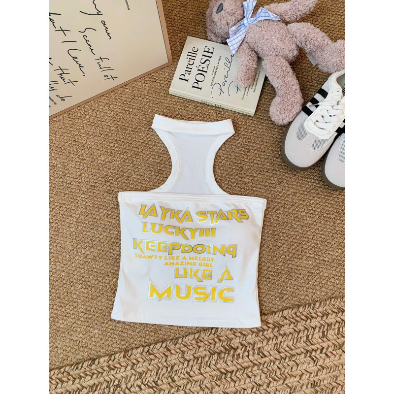 Diseño de tendencia de chicas callejeras delgadas, chaleco de cuello colgante, estilo de alta calidad, nuevo estilo de primavera y verano, mujer retrógrada