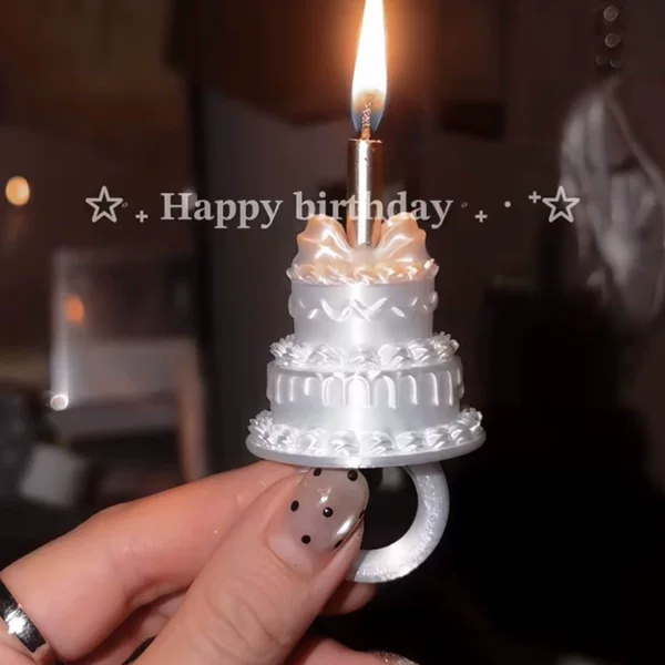 3D printed candle ring birthday prop, dreamy cake ring accessory, creative birthday decoration with a handmade silk feel