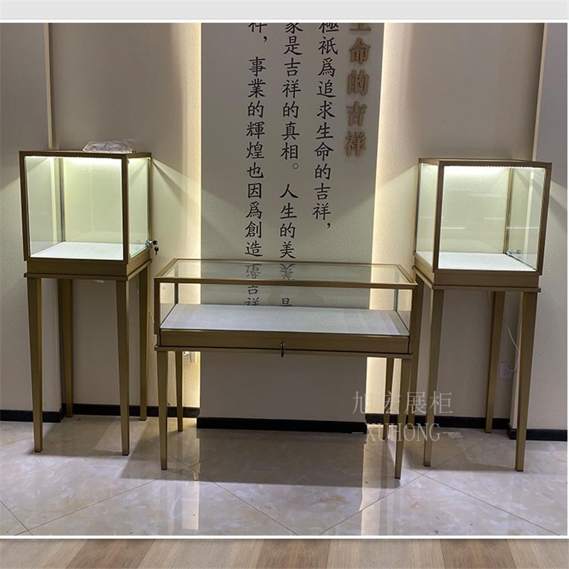 厂家直供黄金珠宝展示柜环形柜台珍珠首饰展柜高端化妆品高柜