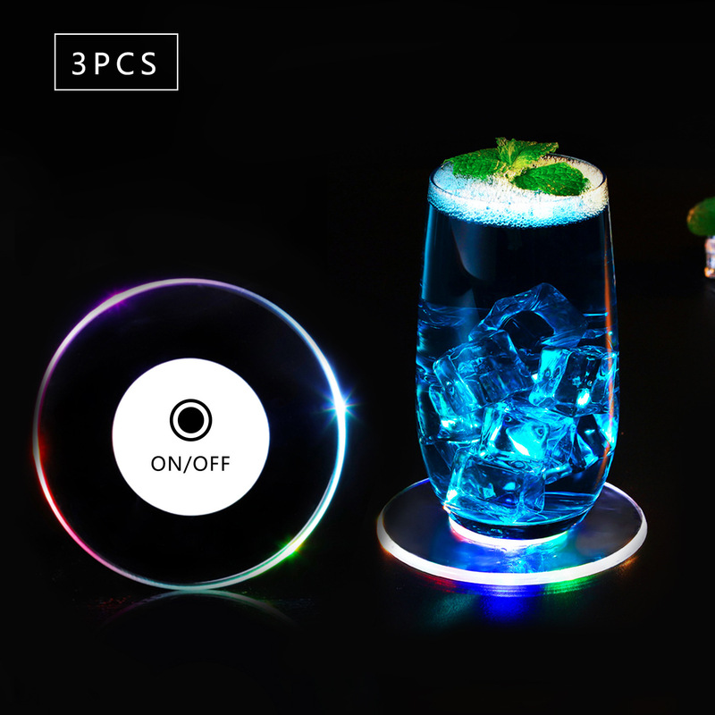 クロスボーダーLEDアクリル発光コースターパーティーバービールカクテルフラッシュベース発光コースター|undefined