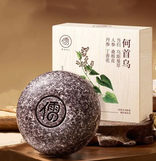 RUYI Polygonum multiflorum Usman Plant Care Hair Soap 120g + Foaming Net