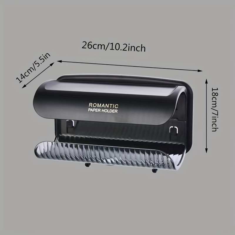 Caja de toallas sin perforación, caja de almacenamiento de toallas faciales montadas en la pared, cocina, caja de papel de rollo creativa, rack de papel de rollo del inodoro