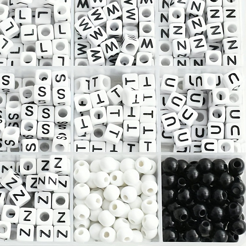 1 Set Arylic Round Letter Beads display picture 4