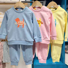 韩版童装一件代发秋款男女宝宝长袖卫衣运动裤两件套装MS421703