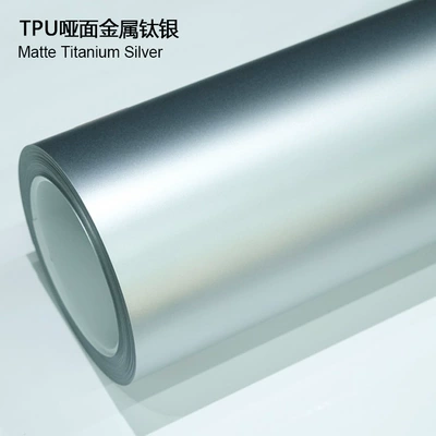 Auto Color Change Film — Wrap High Stain Resistance Self-Healing - tpu-matte-metal-titanium-silver-1524m15m