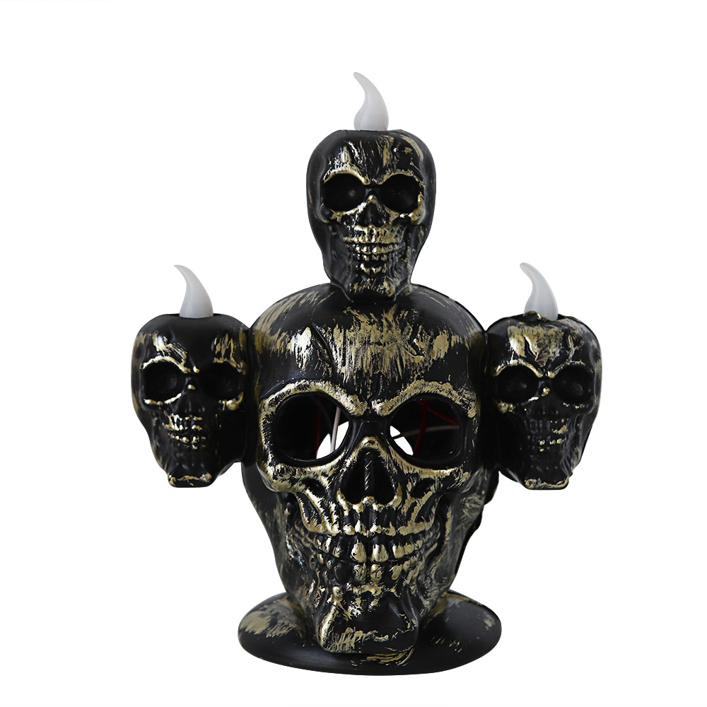 Decoración de Halloween retro calavera lámpara horrores decoración lámpara de calabaza lámpara LED luz de noche luminosa electrónica