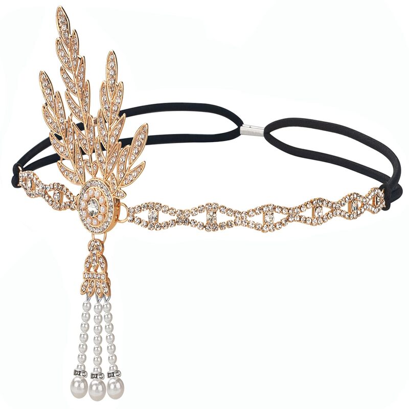 1920s Retro Medieval Style High End Headwear Gatsby Same Style Accessories Alloy Tassel Rhinestones Belt