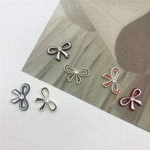 新款彩色滴油蝴蝶结配件个性撞色合金饰品简约发饰手机壳DIY材料