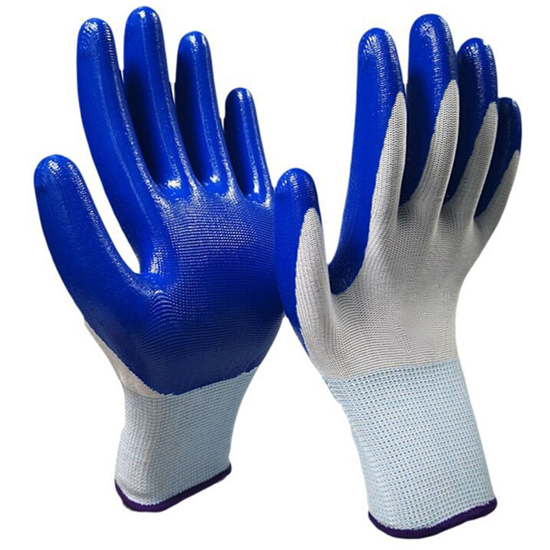 Guantes de protección de trabajo de nitrilo King resistentes al desgaste 13 guantes de protección industrial de inmersión transpirable de punto guantes de protección de trabajo de manipulación de sitio