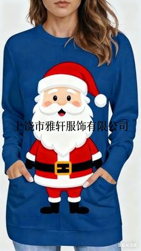 2025独立站亚马逊欧美3D数码印花女款圣诞圆领长袖卫衣时尚百搭|undefined
