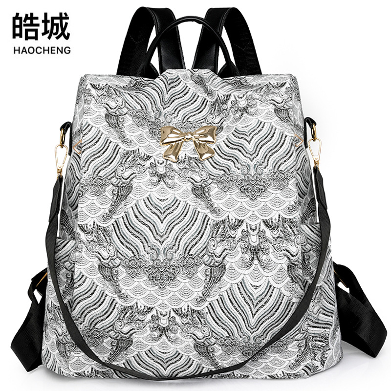 2024 nueva mochila antirrobo para mujer de moda estadounidense de gran capacidad, simple, nicho, mochila para mujer