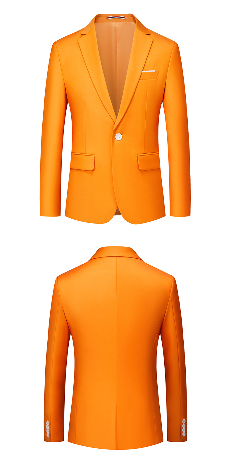 Costum bărbătesc roz, sacou dintr-o singură piesă pentru afaceri și timp liber, versiune coreeană costum slim fit mic_voghion.com