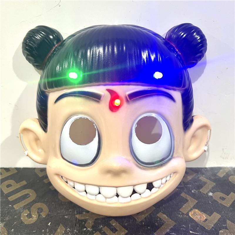 Nezha, Ao Bing, Taiyi, estrella en vivo, diadema, máscara, transmisión en vivo, accesorios para recibir parientes, construcción grupal, Nezha, brillo, Shen Gongbao