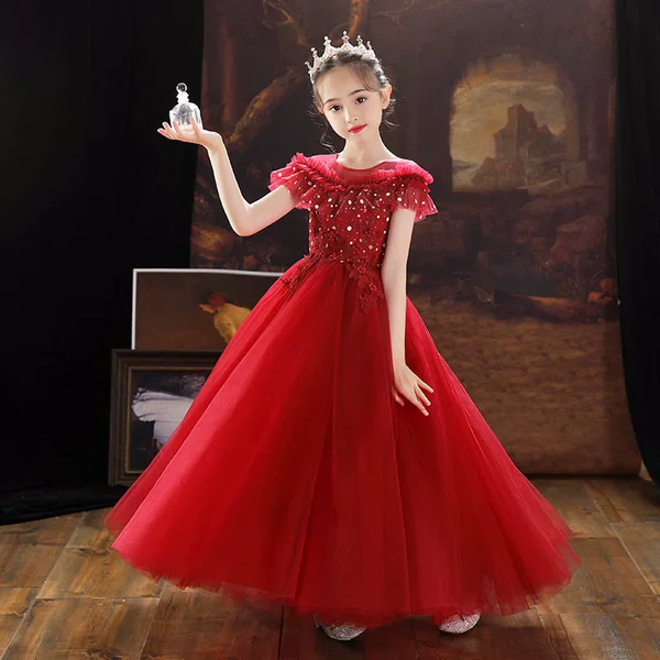 Red long skirt