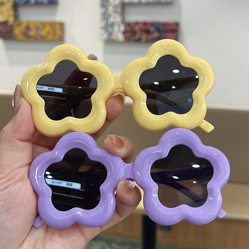 儿童立体花朵可爱派对生日拍照眼镜时尚糖果色遮阳卡通小孩太阳镜