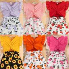 Summer Girls Set Two Piece Set Girls Shorts Set 夏季童装套装