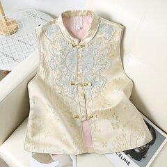 新中国風刺繍ベスト
