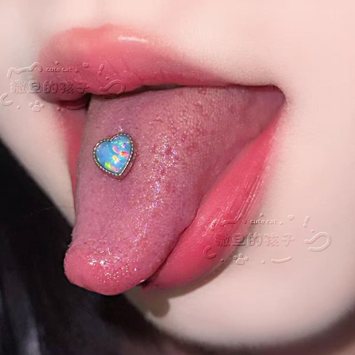 Labret stud lip piercing jewelry styling detail