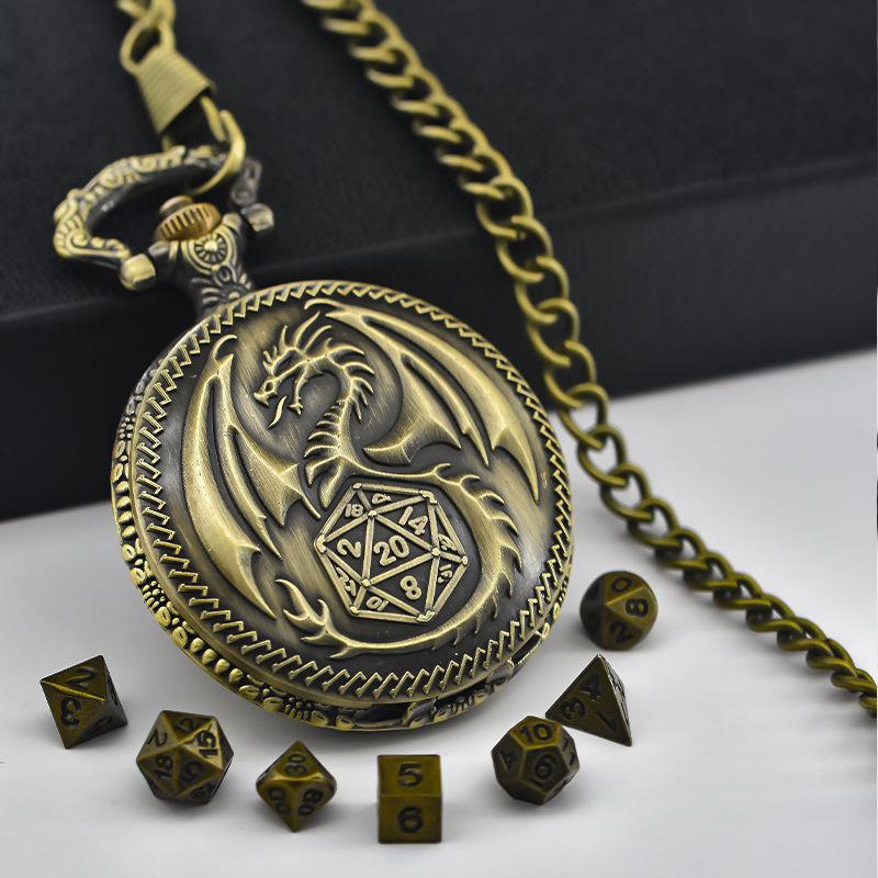 Hot-Selling Foreign Trade Dice Bronze Black Hollow Octopus Pocket Watch Case -- Dice Watch 2 Octopus Pocket Watch